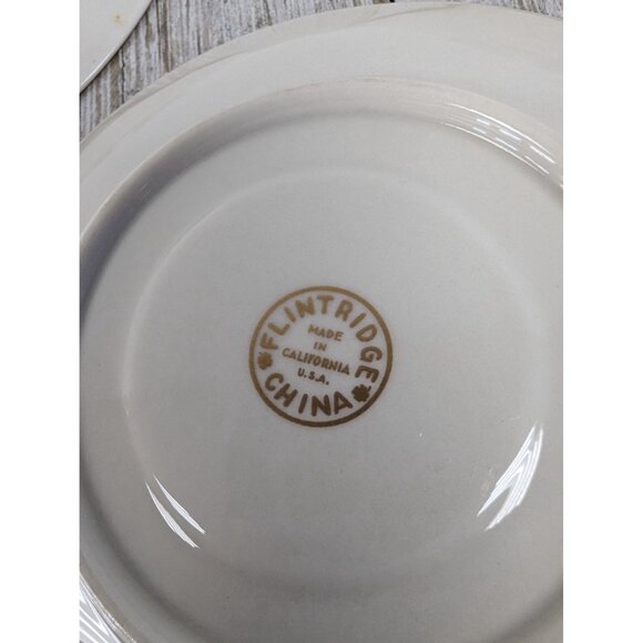Flintridge Sylvan China Small Espresso Cups Saucers Set 4 California Yellow Gold - Picture 9 of 9